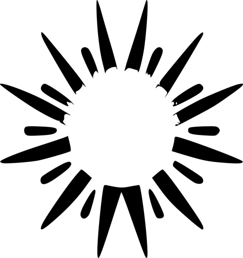 Sunshine, Black and White Vector illustration