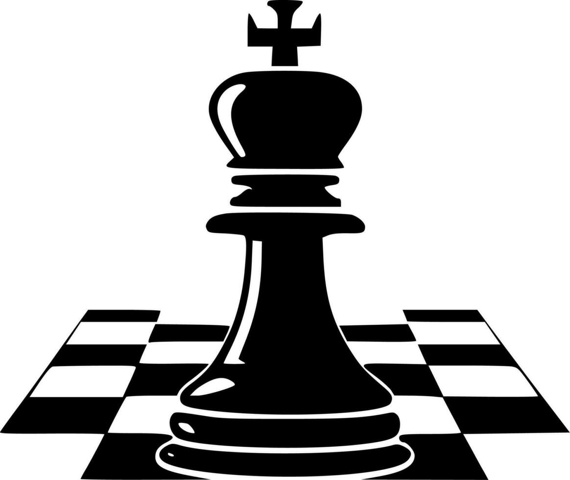 Chess, Black and White Vector illustration