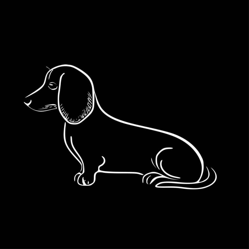 perro tejonero, minimalista y sencillo silueta - vector ilustración