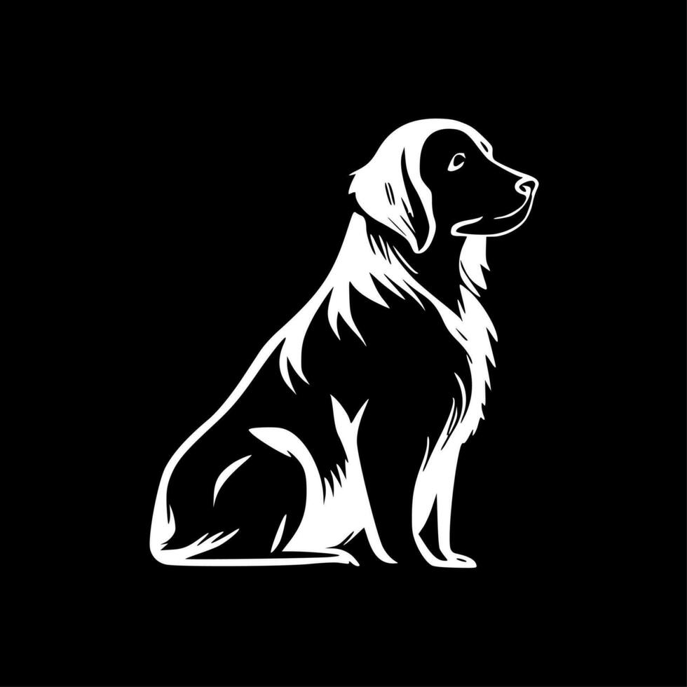 Golden Retriever, Black and White Vector illustration