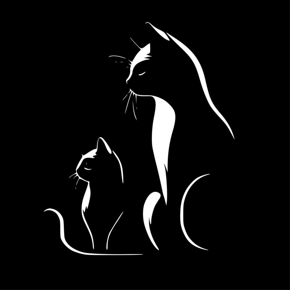 Cat Mom, Minimalist and Simple Silhouette - Vector illustration
