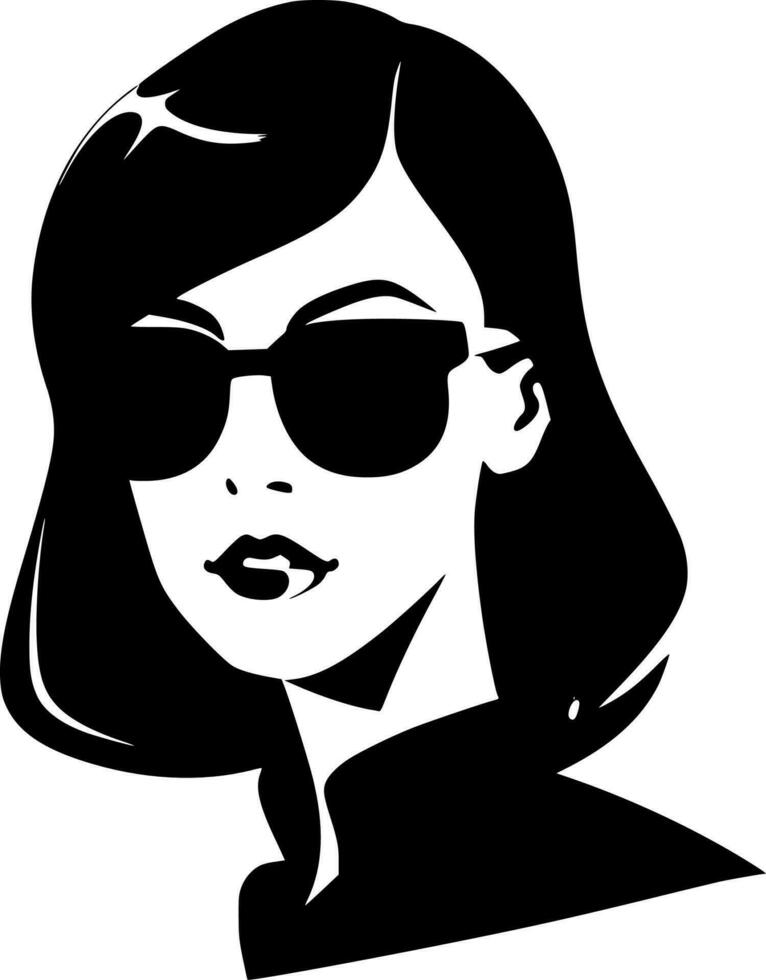 Fashion Girl, Minimalist and Simple Silhouette - Vector illustration
