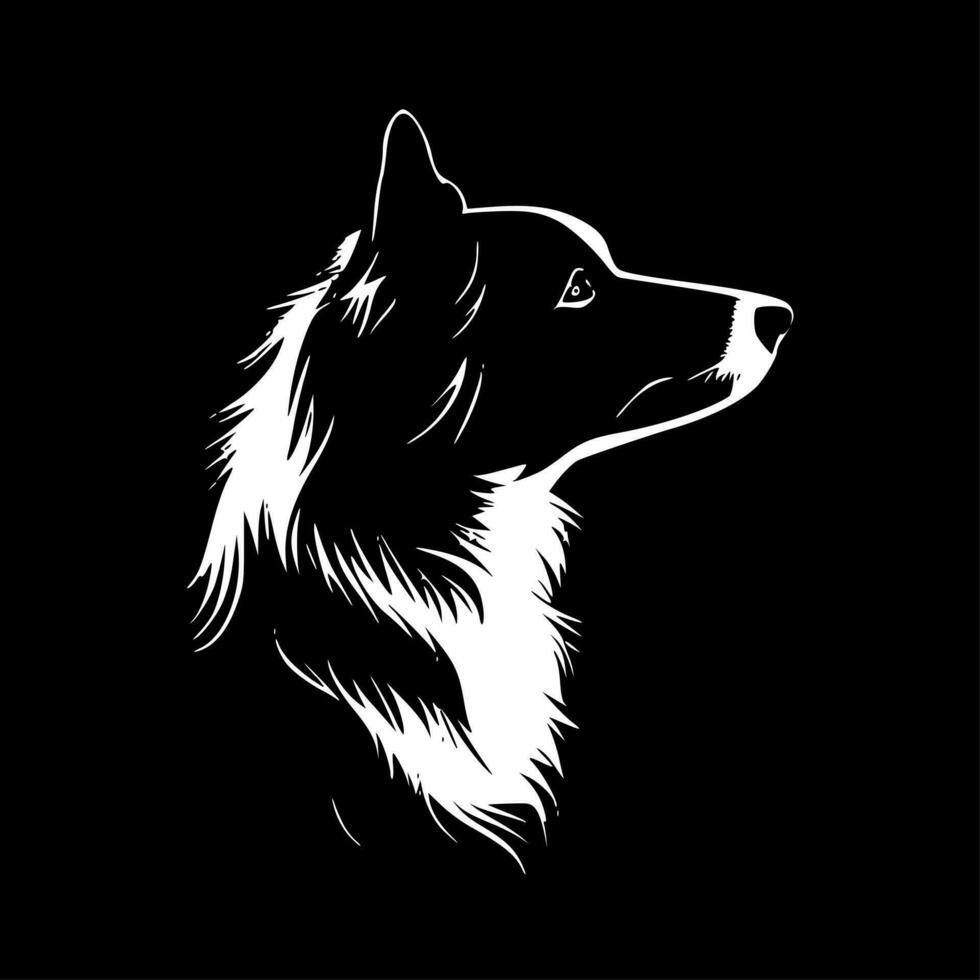 frontera collie - minimalista y plano logo - vector ilustración