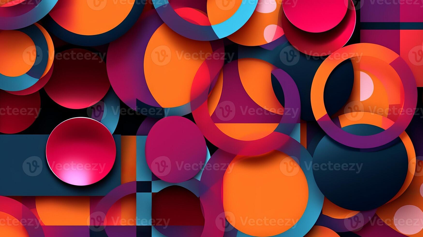 A vibrant abstract background with geometric shapes. photo