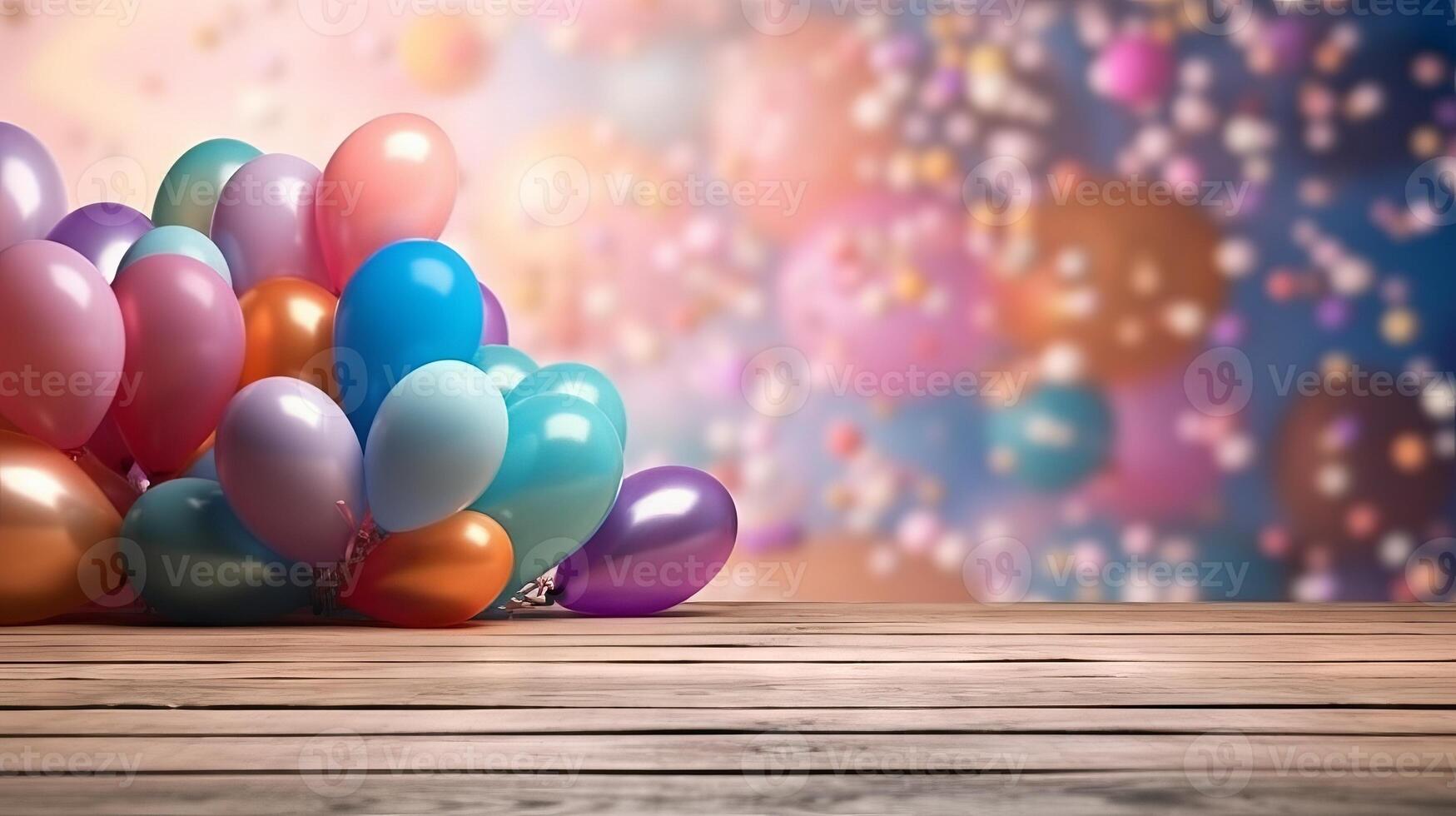 A bunch of balloons that are on a table. photo