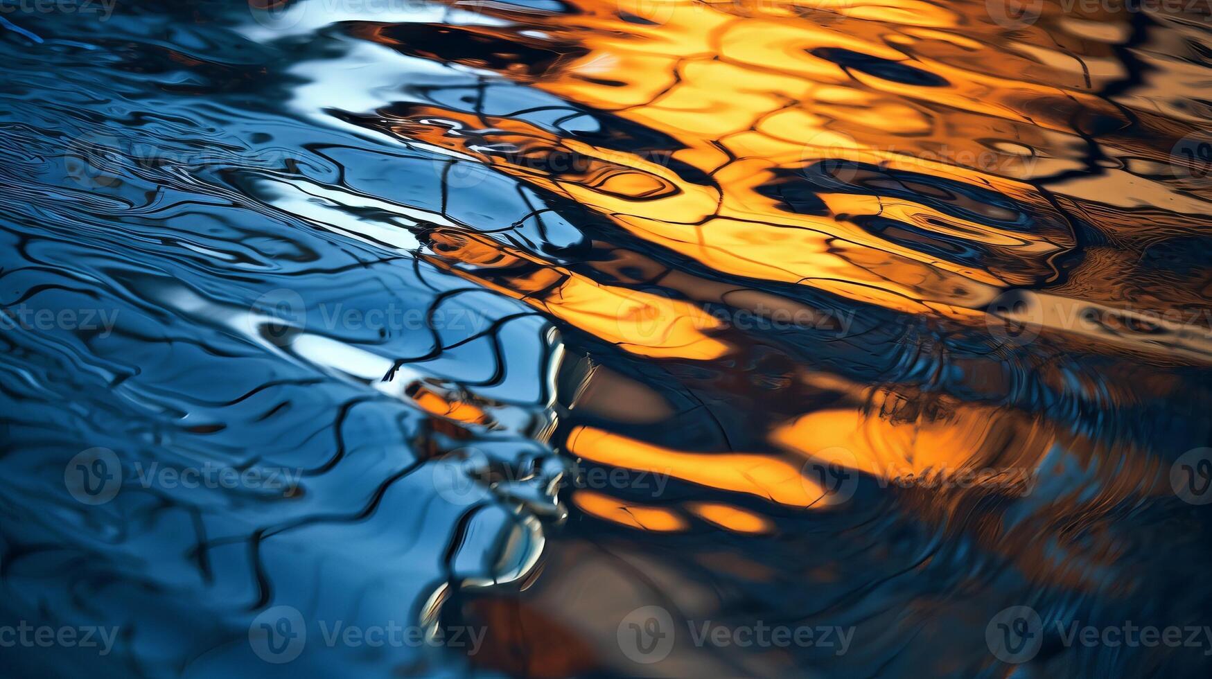A building's reflection in still water. photo