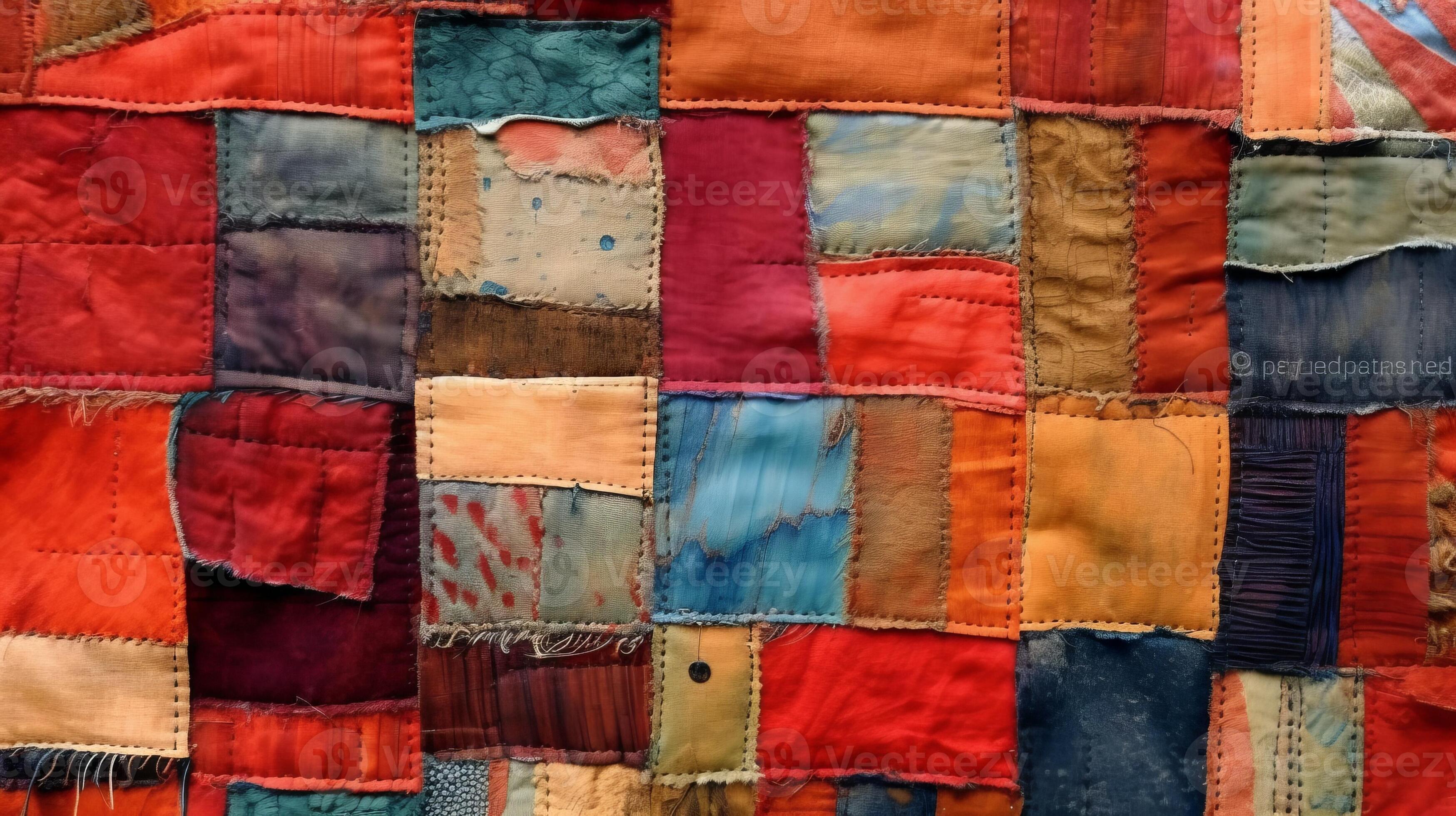 A colorful patchwork quilt up close. Generative AI 24161746 Stock Photo ...