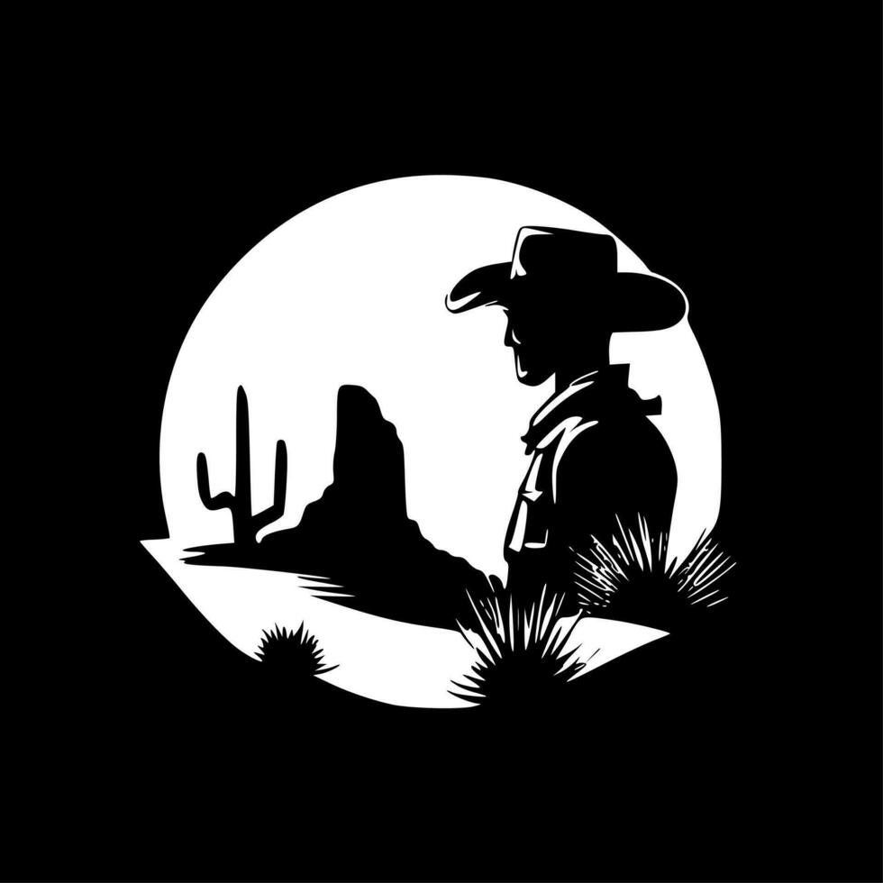 Western, Minimalist and Simple Silhouette - Vector illustration