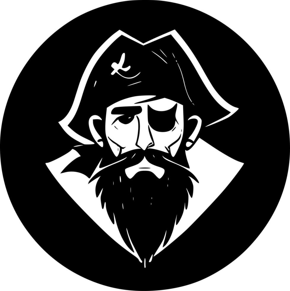 pirata, negro y blanco vector ilustración