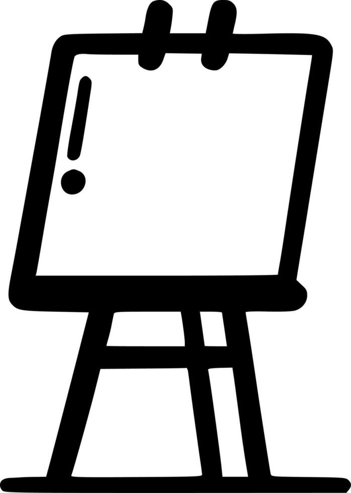 Easel - Black and White Isolated Icon - Vector illustration
