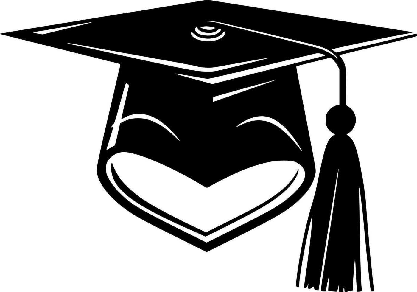 Graduation - Black and White Isolated Icon - Vector illustration