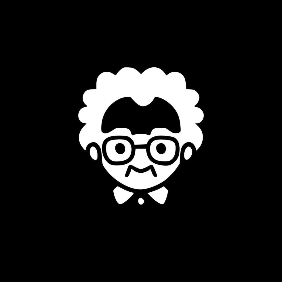 Grandma, Black and White Vector illustration