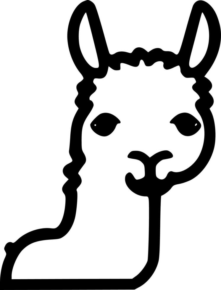 Llama - Minimalist and Flat Logo - Vector illustration