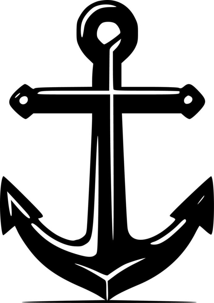 Anchor, Black and White Vector illustration