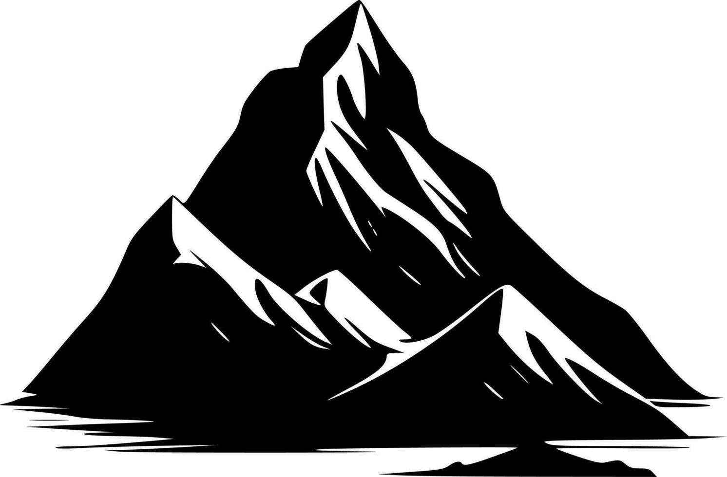 Mountain - Black and White Isolated Icon - Vector illustration