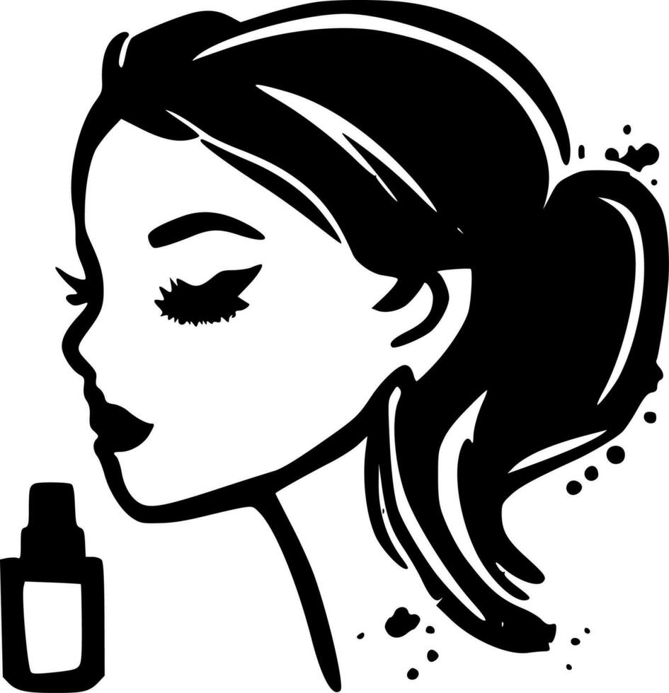 maquillaje - minimalista y plano logo - vector ilustración