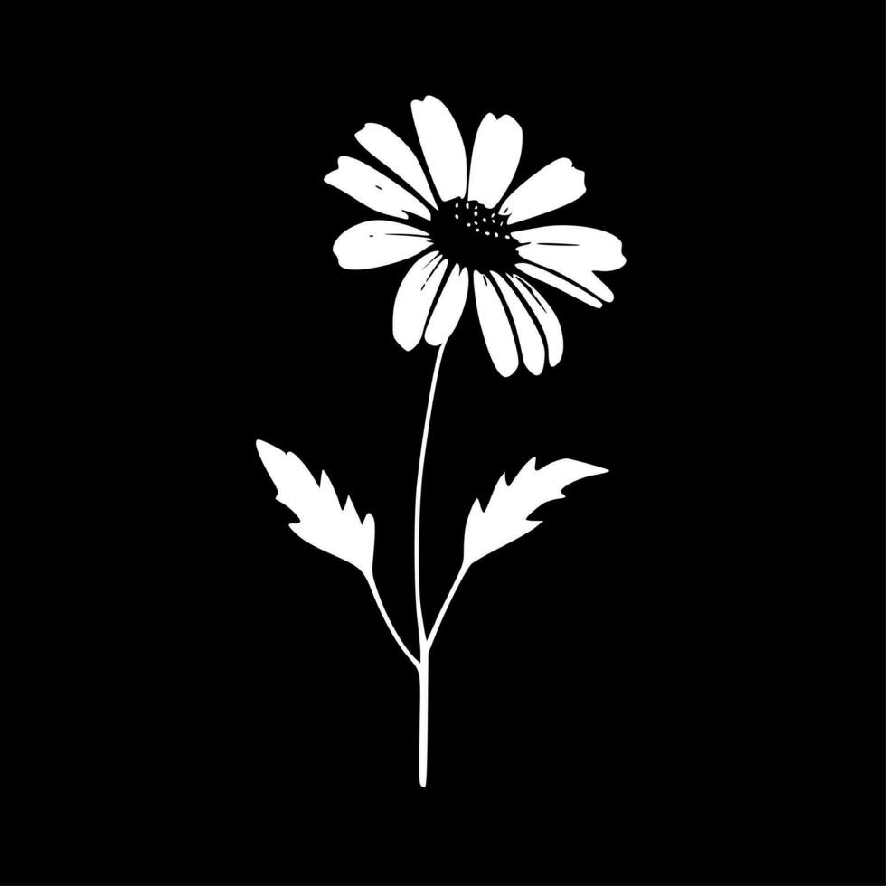 Flower, Black and White Vector illustration