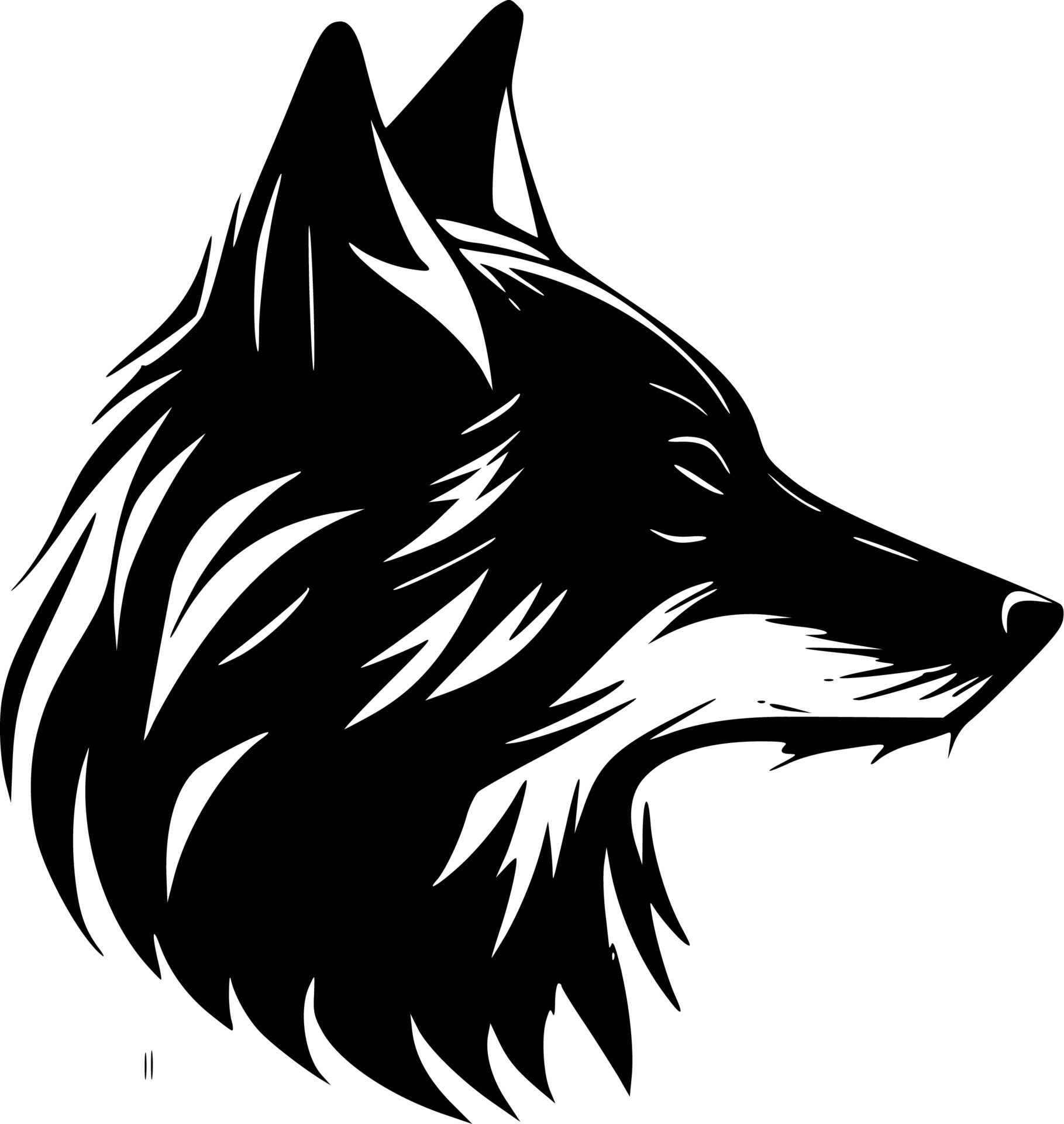 Wolf, Black and White Vector illustration 24161886 Vector Art at Vecteezy