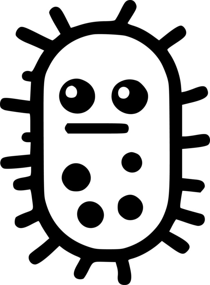 Bacteria, Black and White Vector illustration