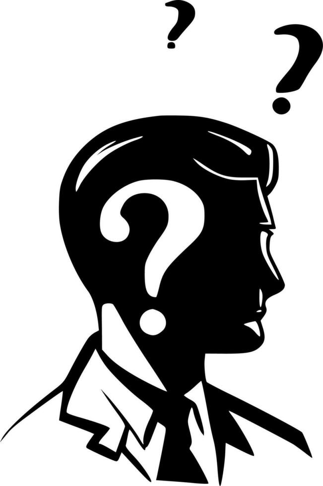 Question, Minimalist and Simple Silhouette - Vector illustration