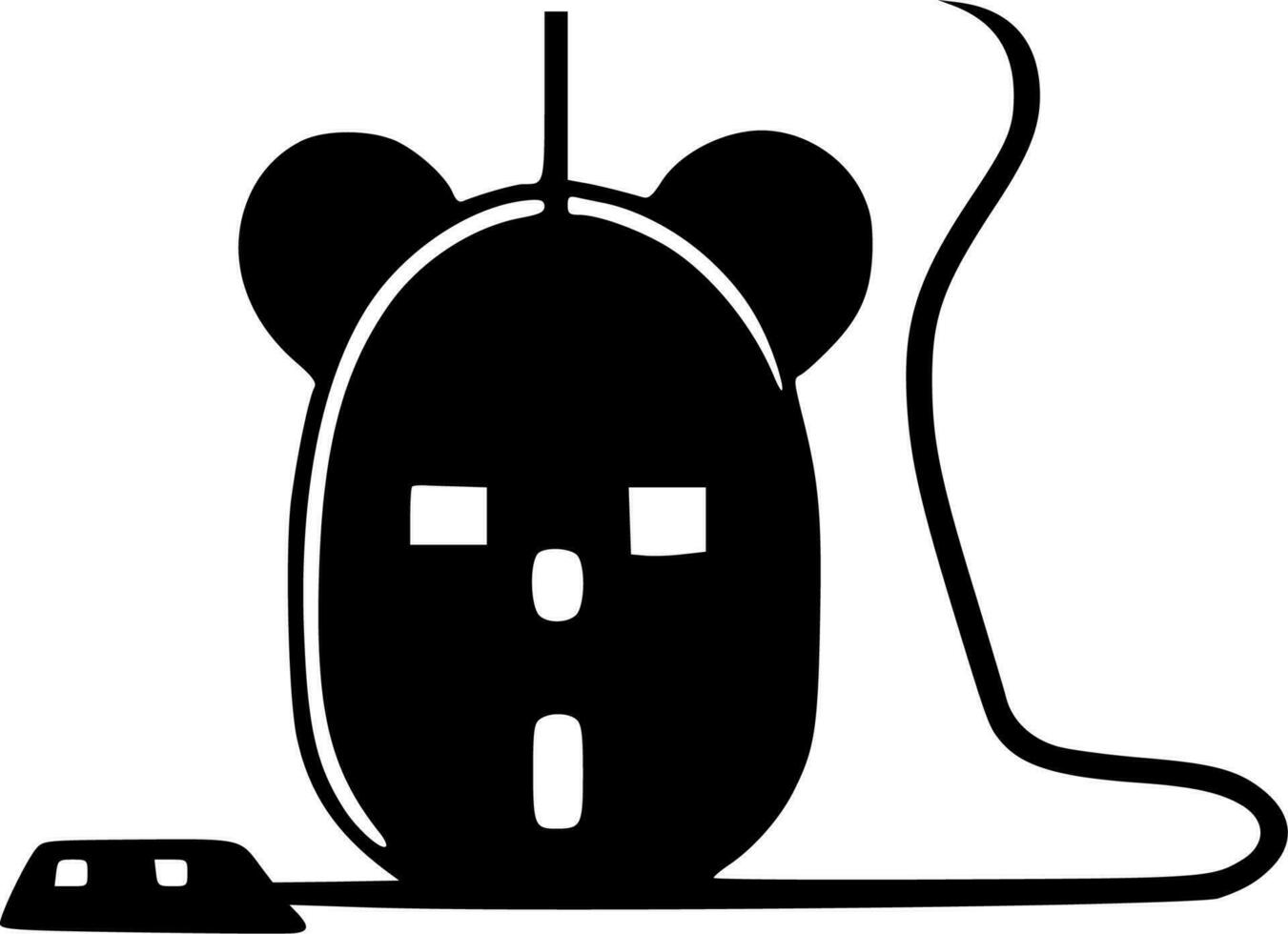 computadora ratón - minimalista y plano logo - vector ilustración