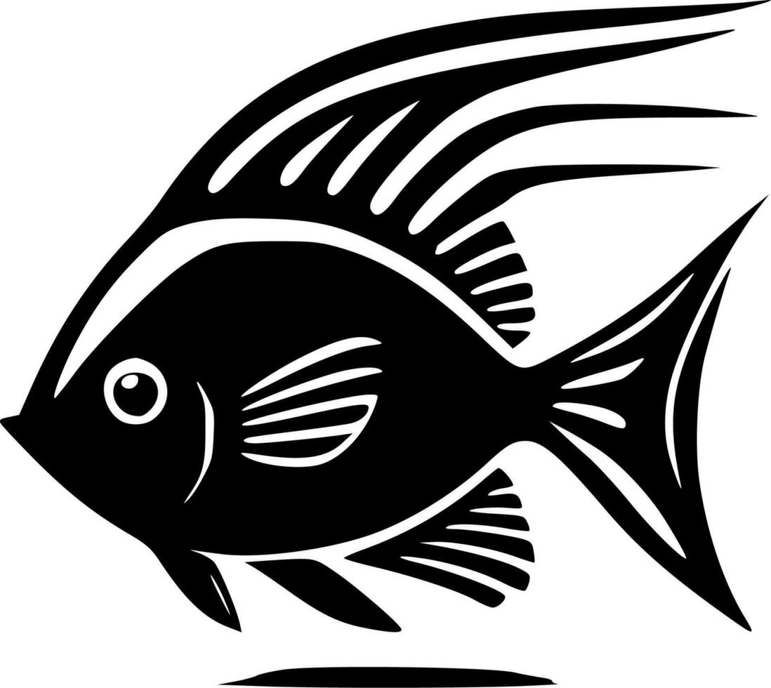 pescado - negro y blanco aislado icono - vector ilustración