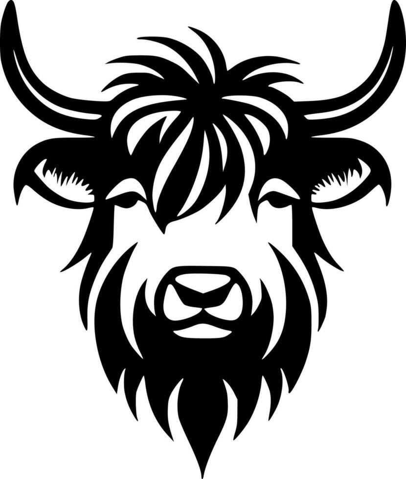 Highland Cow - Minimalist and Flat Logo - Vector illustration