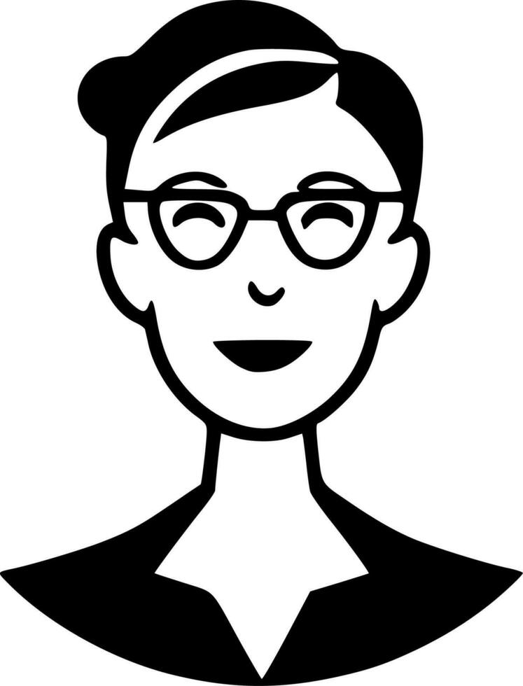 Teacher, Black and White Vector illustration