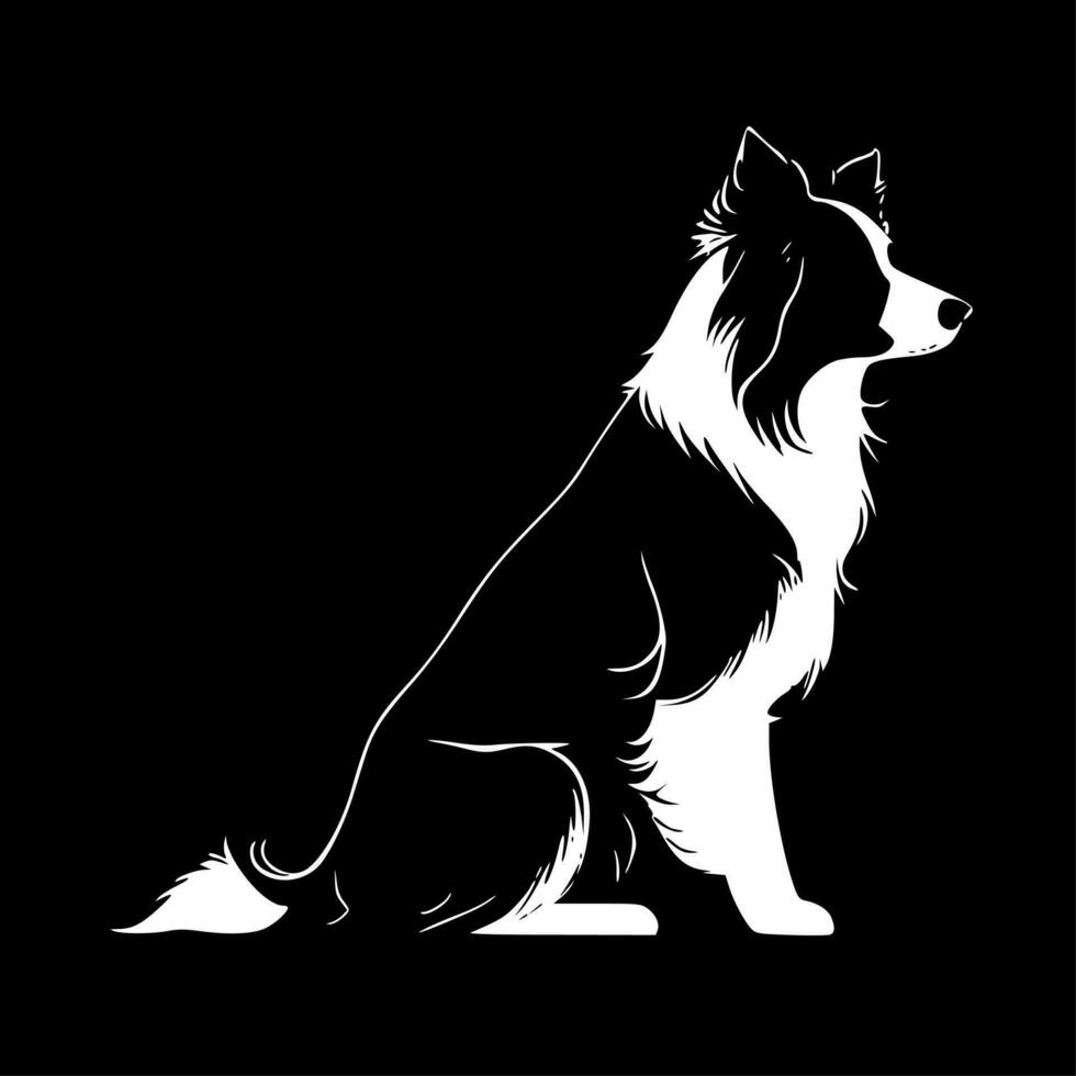 Border Collie - Minimalist and Flat Logo - Vector illustration