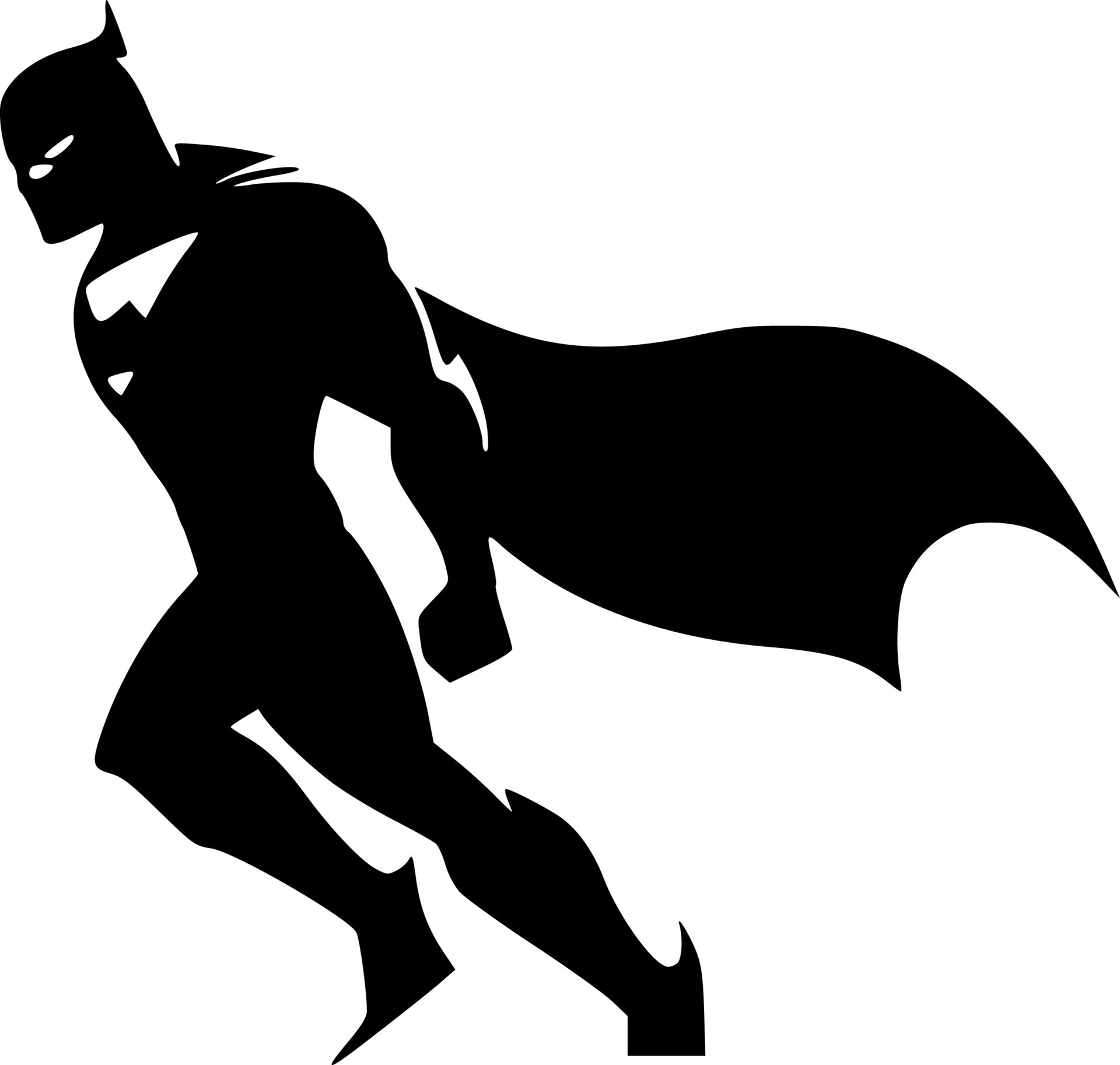 Superhero Black and White Isolated Icon Vector illustration