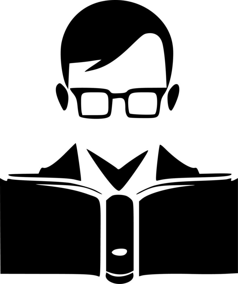 Book Lover, Minimalist and Simple Silhouette - Vector illustration