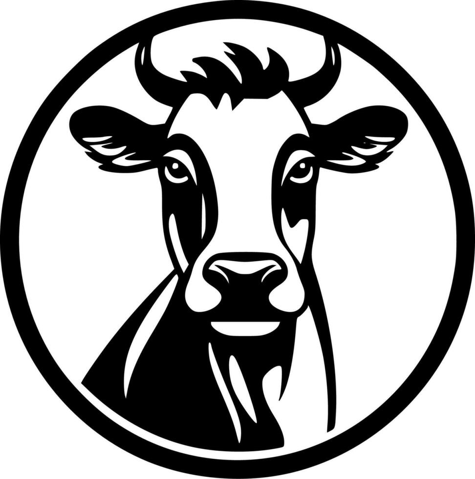 Cow, Minimalist and Simple Silhouette - Vector illustration