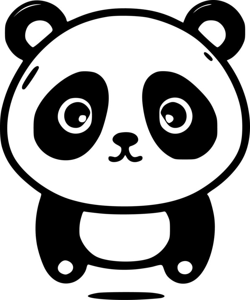 Panda, Minimalist and Simple Silhouette - Vector illustration