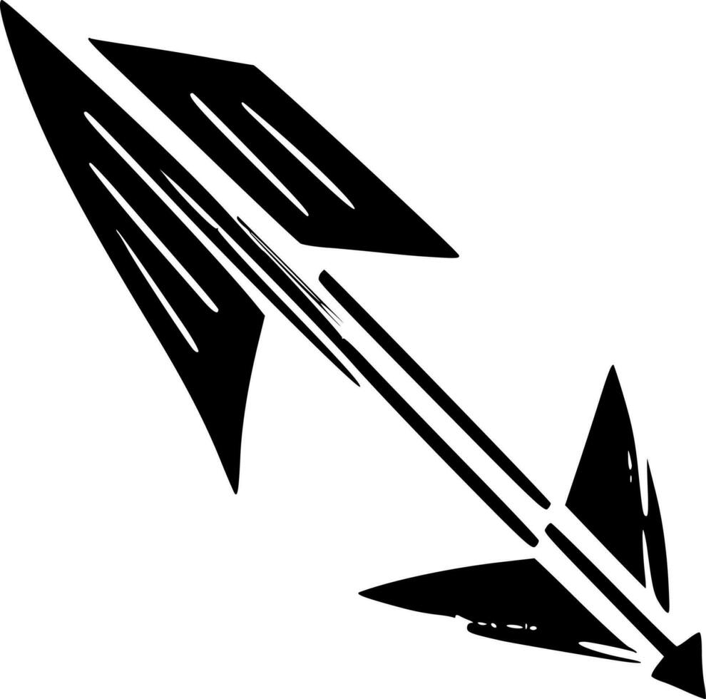 Arrow - Black and White Isolated Icon - Vector illustration