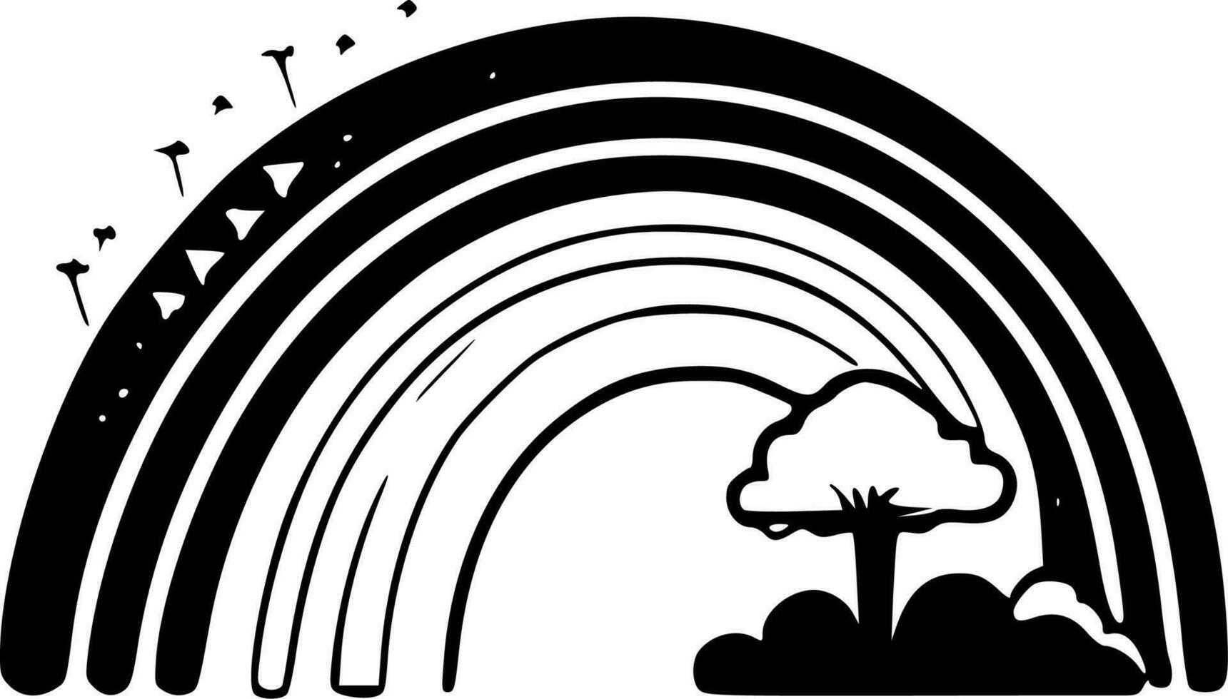 Rainbows - Black and White Isolated Icon - Vector illustration