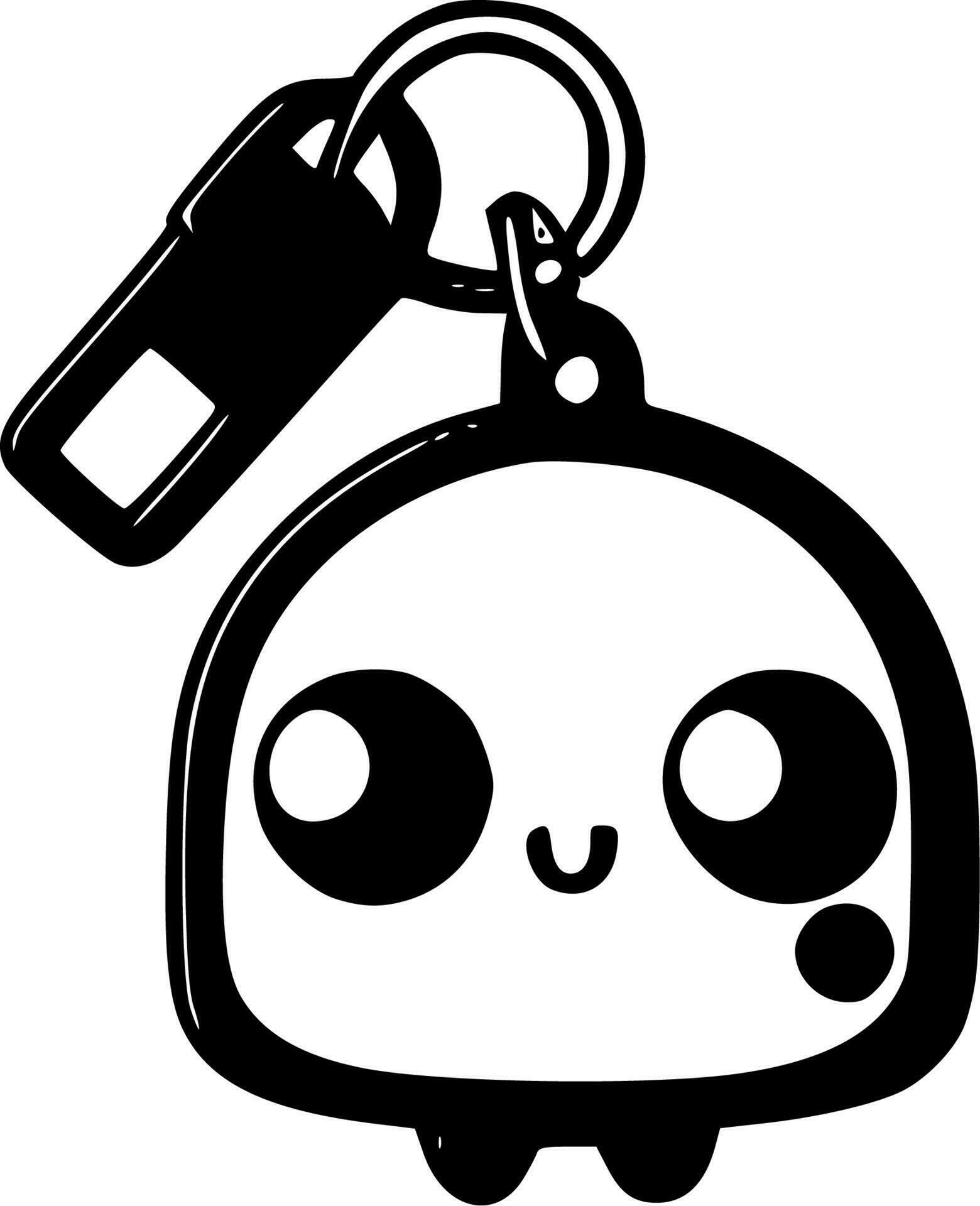 Keychain Black and White Isolated Icon Vector illustration 24161990