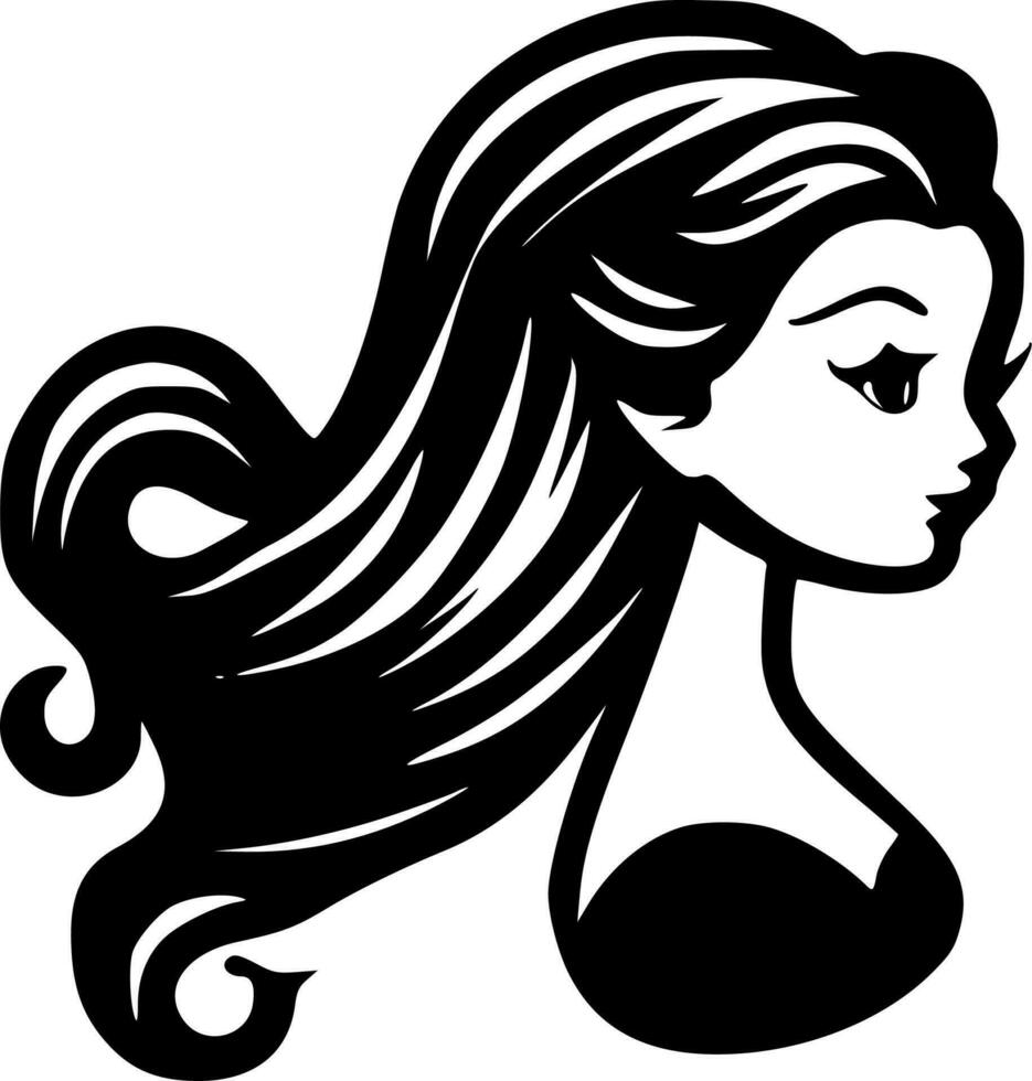 Mermaid, Minimalist and Simple Silhouette - Vector illustration