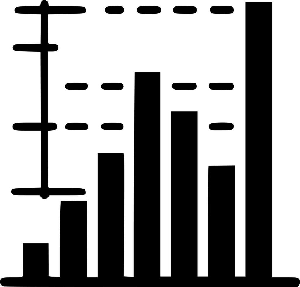 Bar Chart, Black and White Vector illustration