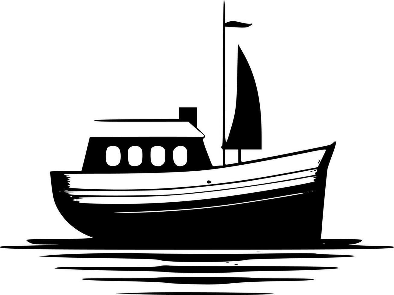 Boat - Minimalist and Flat Logo - Vector illustration