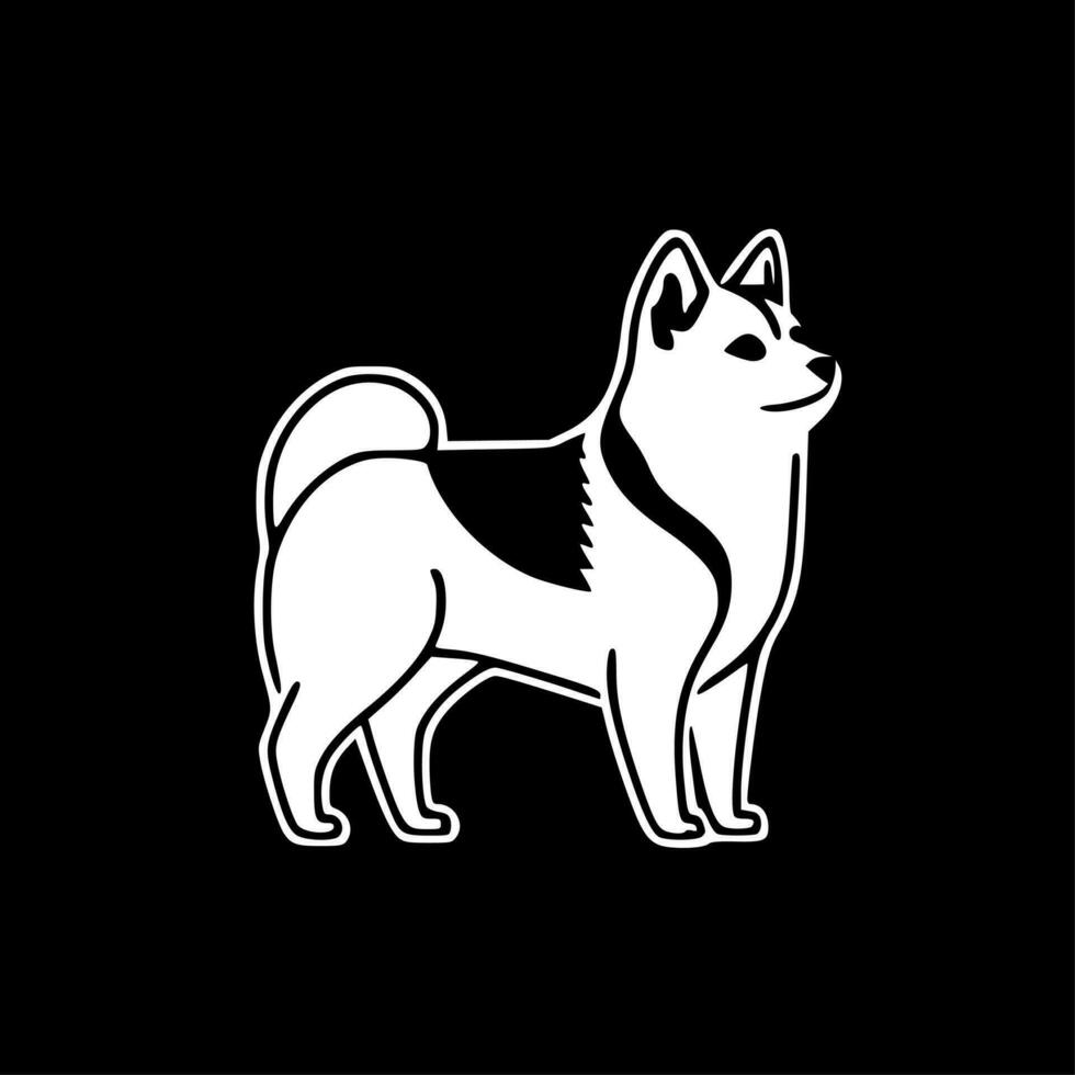 Shiba, Black and White Vector illustration