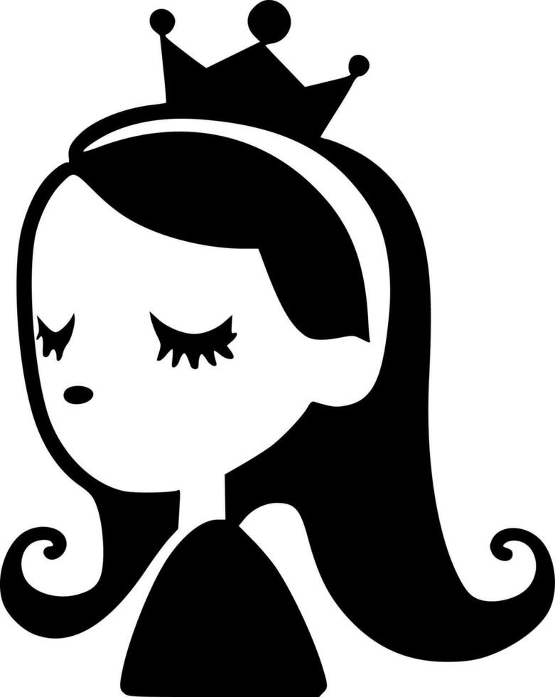 princesa, negro y blanco vector ilustración