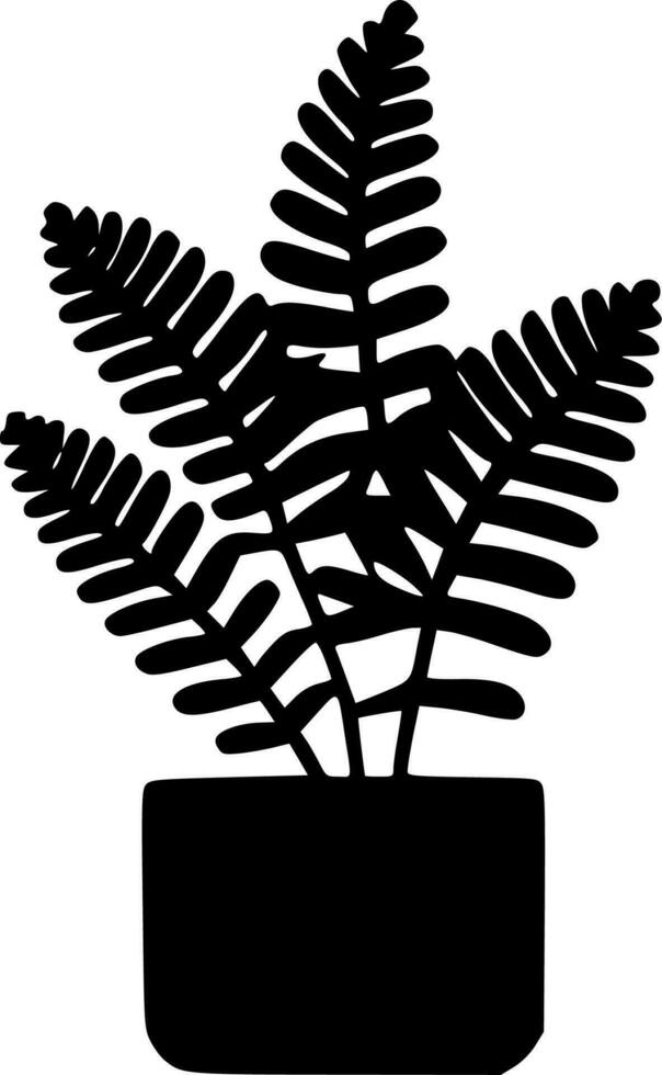 Plant, Black and White Vector illustration