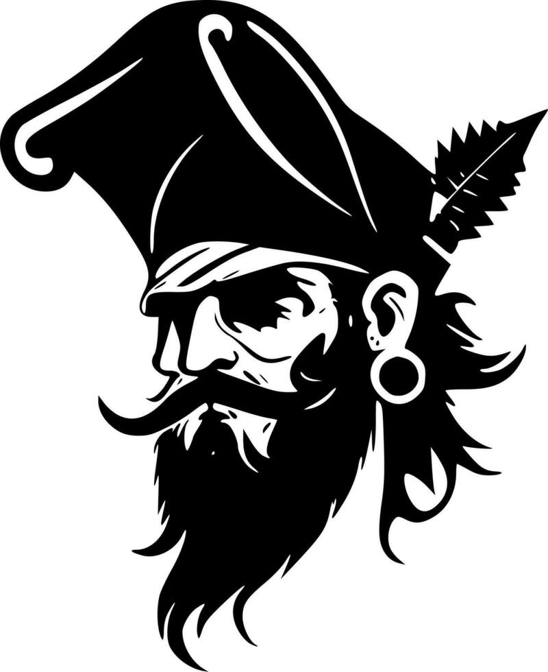 Pirate, Minimalist and Simple Silhouette - Vector illustration