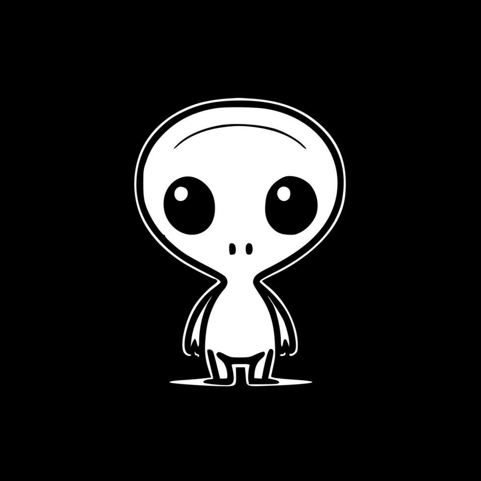 extraterrestre - negro y blanco aislado icono - vector ilustración