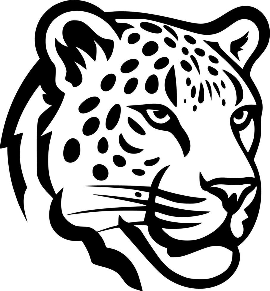 leopardo - negro y blanco aislado icono - vector ilustración