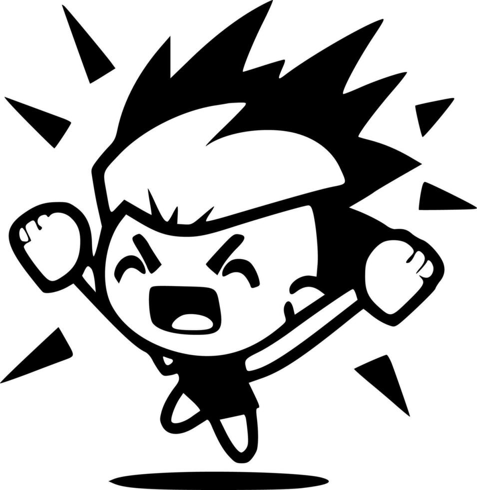 Cheer, Black and White Vector illustration