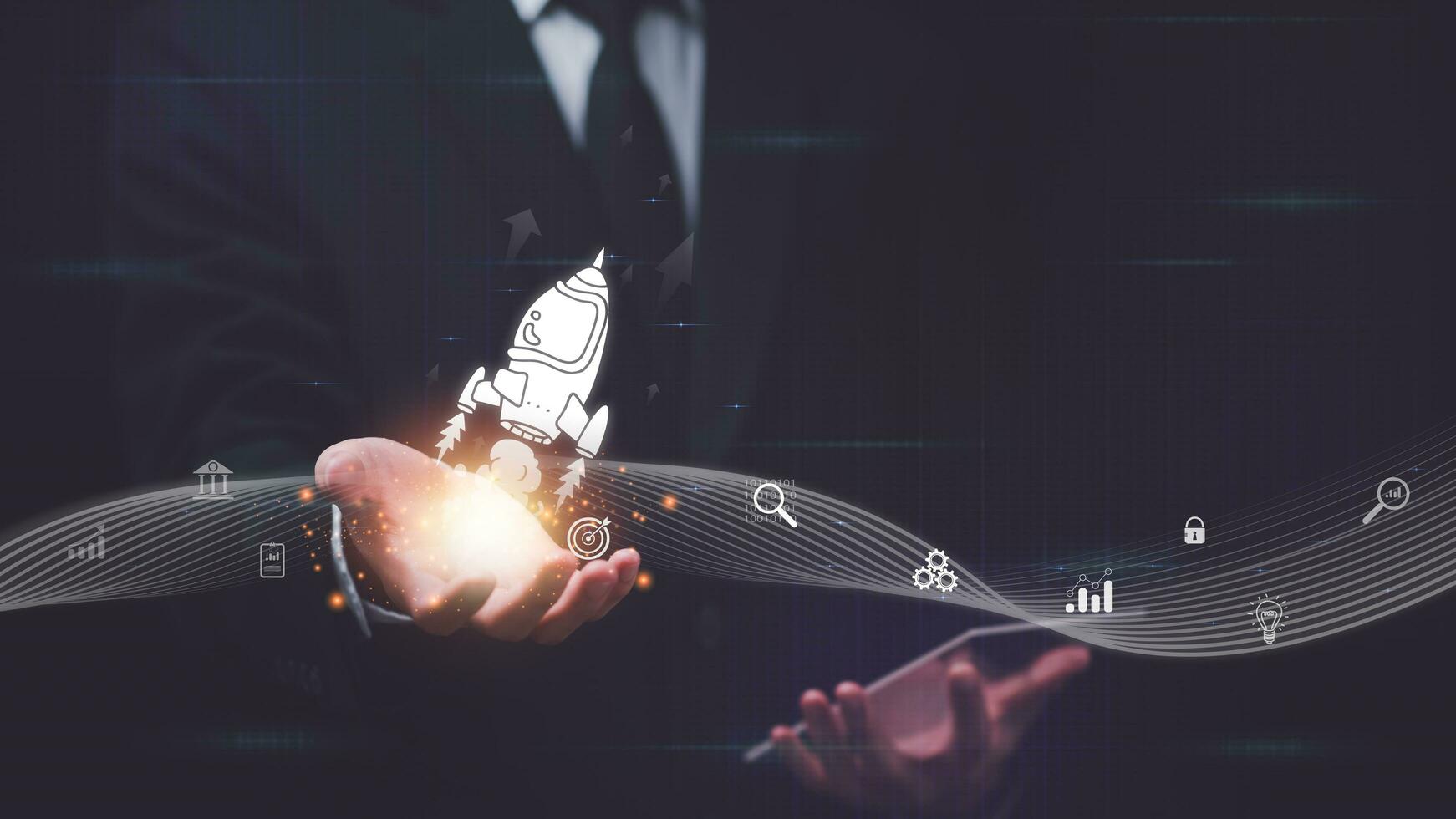 New business startups for young entrepreneurs, new business development ideas, creativity to bring technology to the next level, innovative solutions to new problems, brainstorming for future visions photo