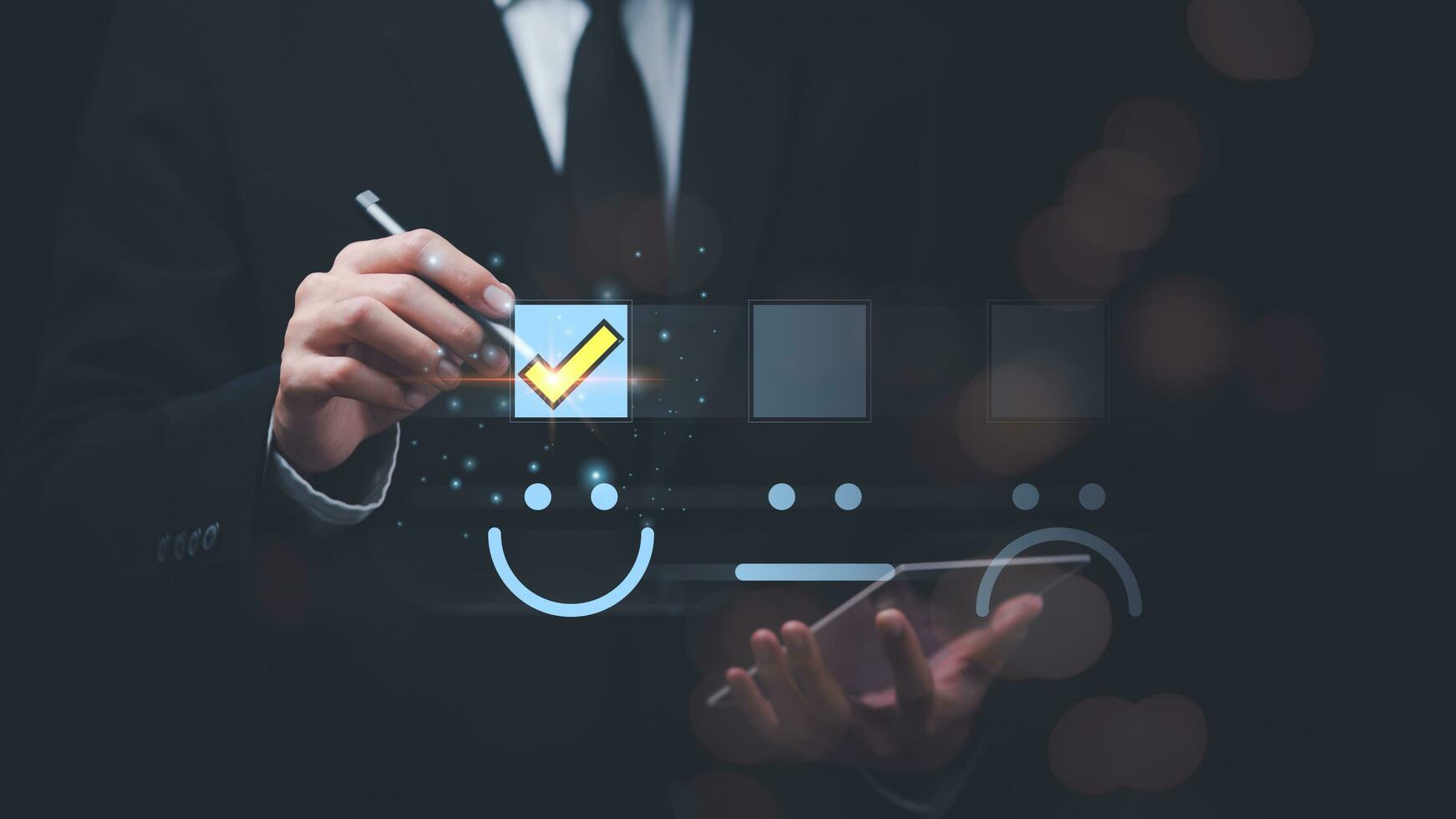 Customer Experience Survey Concepts ,Male consumers opinion, and rated their satisfaction ,evaluation business success ,showing feedback from customers ,Quality Assessment ,excellent survey photo