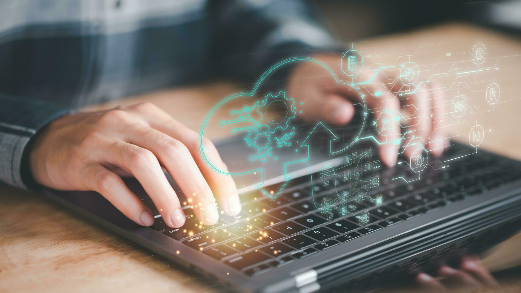 cloud computing backup technology concept,Personal Storage Management,cloud technology ,Access to server communication services,interface for uploading and downloading data ,Security Administration photo