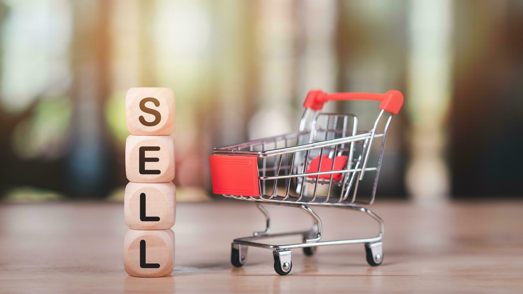 wooden blocks and shopping cart ,Consumer society ,Shopping service on online web and offers home delivery ,Connecting stores around the world ,shopping on the Internet ,online shopping photo